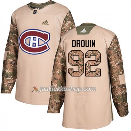 Miehille NHL Montreal Canadiens Pelipaita Jonathan Drouin 92 Adidas 2017-2018 Camo Veterans Day Practice Authentic